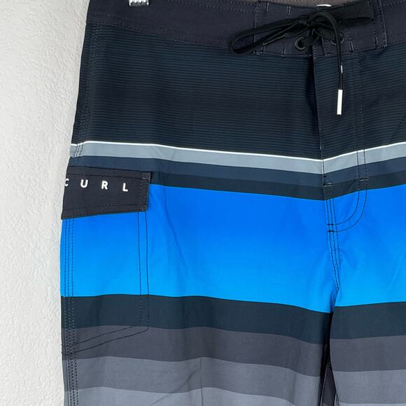 Rip Curl Surf Regular Length Boardshort Daybreaker Black Stripe Swimwear 30W NWT - Picture 5 of 12